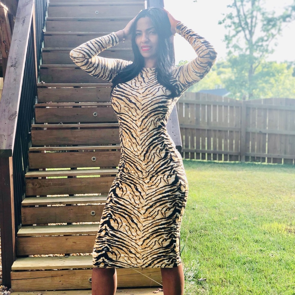 Fine print dress